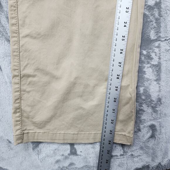 Maurices Pants Womens 20 LONG Tan Khaki Stretch Cotton Mid Rise Bootcut Flare - Picture 11 of 13